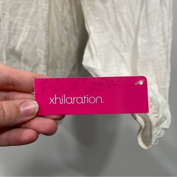 Xhilaration Gauzy Embroidered Bohemian White Blouse Women’s Large - Picture 6 of 8